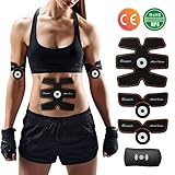Abdominal Muscle Toner,Charminer ABS Trainer Body Fit Toning Belt,Portable Unisex Fitness Training Gear,Wireless Muscle Exercise For Abdomen/Arm/Leg Training Men & Women Home Office Workout Equipment