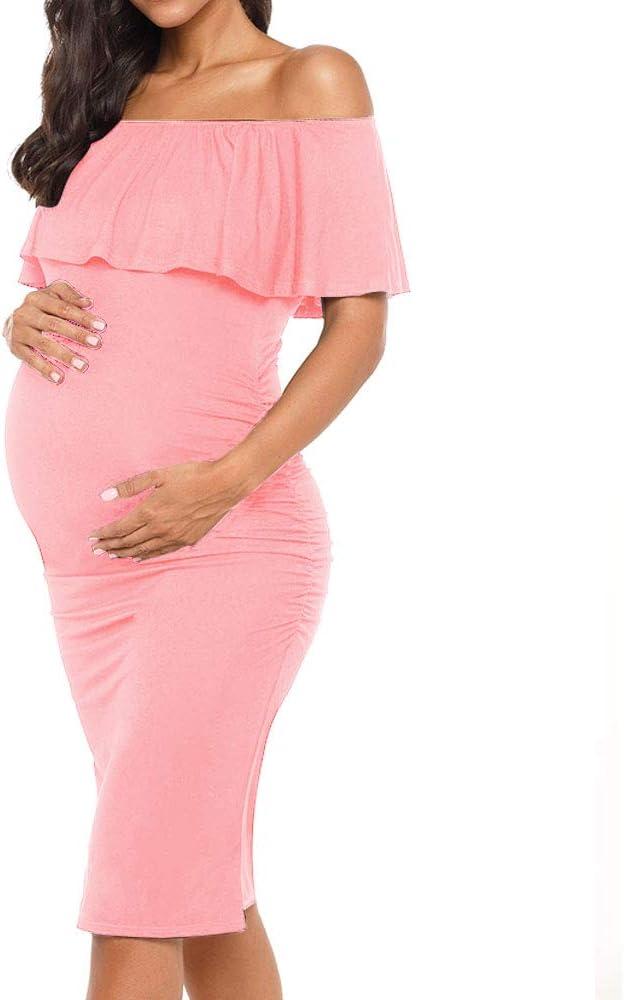Maternity Dresses for Baby Shower Photoshoot Woman Knee Length Bodycon Summer Plus Size Dress