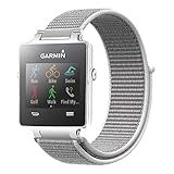 C2D JOY Sport Loop Works with Garmin vivoactive Replacement Bands GPS Watch Woven Nylon Band No Buckle Needed - Seashell, Medium Fits 5.2-8.2in. Wrists