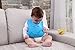 Waterproof Silicone Baby Bibs with Comfortable Fabric Neck, Easi-roll Feeding Bib with Food Catcher Pocket, 2 Pack, Blue/Green, Homwe