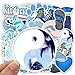 Cute Girl Blue Laptop Stickers 50pcs, Lovely Trendy Kids/Teen Vinyl Computer Waterproof Water Bottles Skateboard Luggage Decal Graffiti Patches Decal