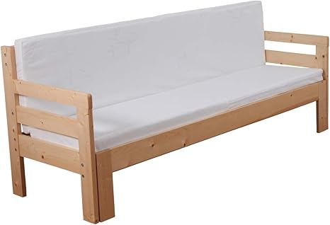 Amazon Jajan 天然木すのこソファベッド シオン 本体 マットレス ナチュラル スライド 伸縮式 ソファーベッド シングルベッド クーポンで更にお得 ベッドフレーム オンライン通販