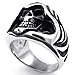 KONOV Mens Stainless Steel Ring, Gothic Casted Grim Reaper Skull, Black, Size 13
