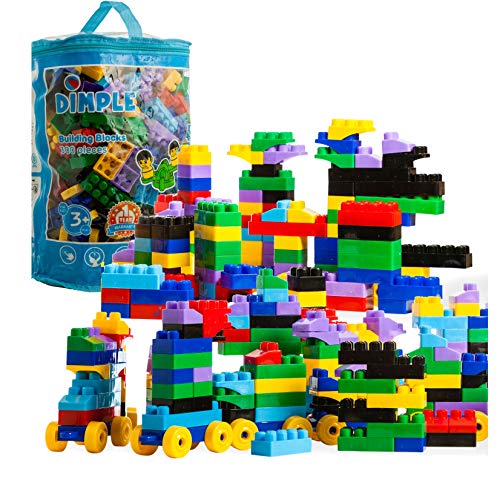 dimple large blocks for toddlers/kids  stackable, multi-colored, interlocking toys safe, non-toxic plastic bright colors, waterproof boys and girls age 3 +