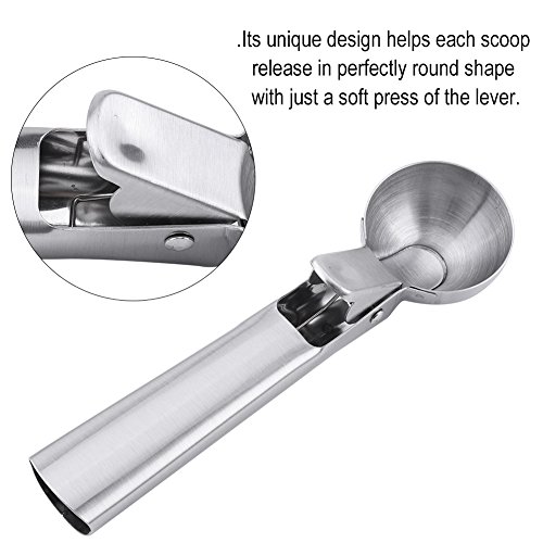 Ice Cream Spoon, Heavy Duty Stainless Steel Ice Cream Scoop Professional Ice-Cream Spade Fruit Spoon Melon Baller Scooper Kitchen Tool