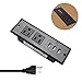 Desktop Power Strip with USB Recessed Power Socket,Conference Table Power Outlet Grommet,Desk Power Strip with 2 US Plugs and 3 USB Ports, Multi-Protection&6.5ft Cable for Office,Kitchen,Hotel(Black) primary