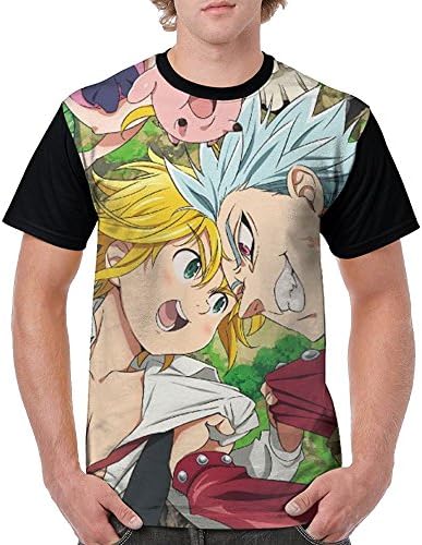 xingjiewangluo Men's Nanatsu No Taizai The Seven Deadly Sins 3D Printed Short Sleeve Funny Tee Shirt For Man Shirts