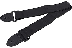 Adjustable Guitar Strap for Electric Acoustic Guitar Bass Soft Strap with PU Leather Ends, Black