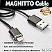 MAGNITTO Premium Compact Magnetic USB Charger Cable Adapter Compatible with iPhone X, 8, 7, 7 Plus,6, 6 Plus, 6s, 6s Plus, 5, 5c, 5s, SE, iPad, iPod (Black)