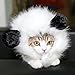 FAMI Pet Costume Panda Wig with Ears, Christmas Costumes Festival Party Clothes Fancy Dress up for Dog Cat - White Color
