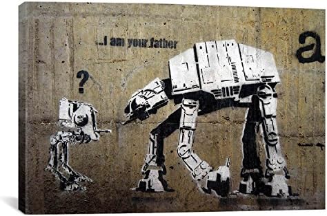 CanvasChamp Banksy (Reproduction) I Am Your Father Canvas Art Print Poster #2083 18"x12"