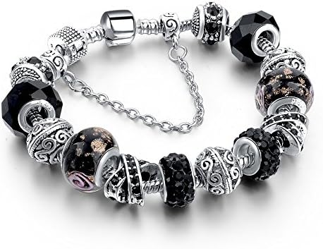 Dandonri European 925 Silver Chain Charm Bracelet Bangle For Women