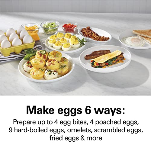 Hamilton Beach 6in1 Electric Egg Cooker for Hard Boiled Eggs, Sous