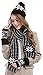 Bienvenu Women's Snowflake Hat Gloves and Scarf Winter Set,Black
