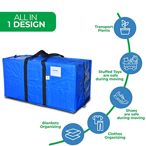 Roman Best Heavy Duty Extra Large Moving Bags 8 set With Backpack Straps Strong Handles and