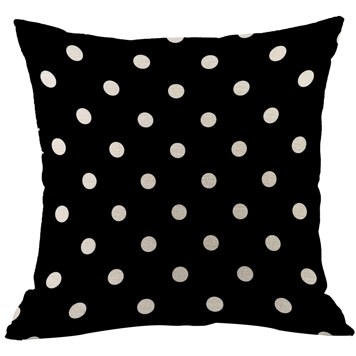 CANSEGO Polka Dot Pillowcases Vintage Black White Spot Doodle Polka Dot Throw Pillow Cushion Covers Cotton Linen for Men Women Boys Girls Living Room 18x18 Inch