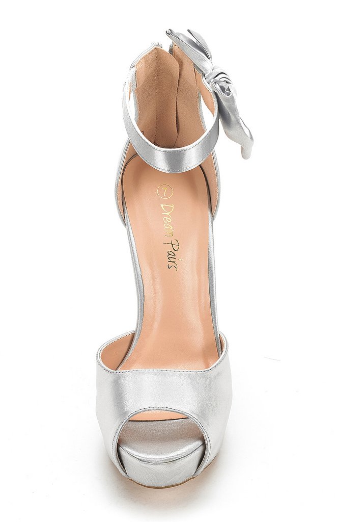 DREAM PAIRS Women’s Silver High Heel Platform Dress Pump Sandals Size 5 M US Swan-08 - Image 3