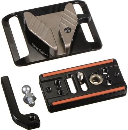 ProMediaGear SH1 Belt Holster with Sphere, PAH1 Bracket Plate Adapter and PBX3 Universal Bracket Plate for DSLR and Mirrorless Cameras, 10lbs Capacity