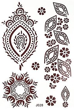 OOFAYZBL 1pc Brown Ink Henna Temporary Tattoo Flower Pendant Finger Tattoo Sticker BRJ028