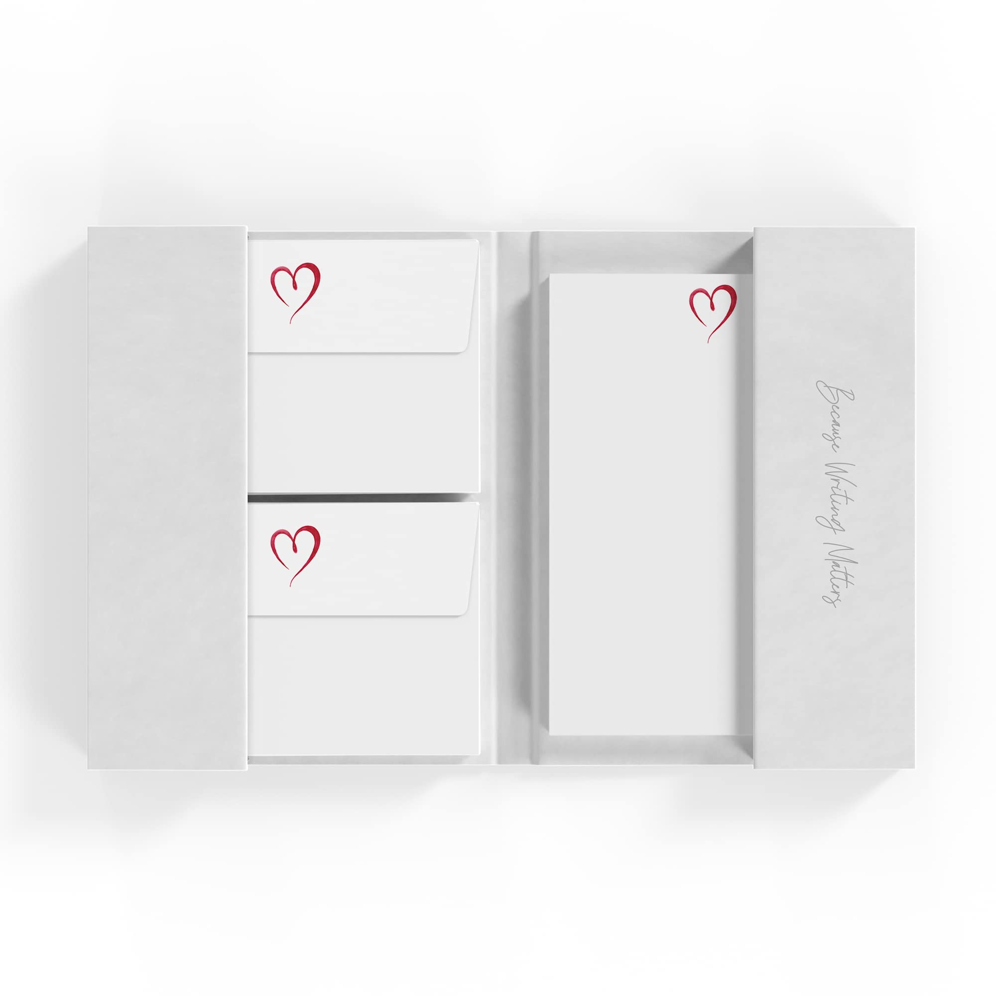 Me Loovely Love Heart Letter Writing Paper and Envelopes Set A5 Size Papers Stationary Supplies for Writing Love Letters Valentine's Day Birthday & Wedding | Christmas Gifts (Pack of 20 with Folder)