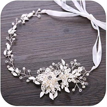トレンディな花パールクリスタルカチューシャウェディングヘアバンドブライダルヘアアクセサリーかぶと女性ウェディングヘアジュエリー手作り Silver 正規品送料無料 B014sb4y 新作製品 世界最高品質人気 腕時計 正規品送料無料 100 品質保証 家電 カメラ 激安超特価
