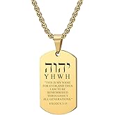HOMLIFPER YHVH YHWH Jehovah Yahweh Pendant Necklace - Tetragrammaton Blessed Prayers Necklace -Hebrew Amulets Religious Jewelry for Her Him