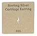 Forbidden Body Jewelry .925 Sterling Silver Tiny Lightning Bolt Cartilage Stud Earring (Sold Individually)