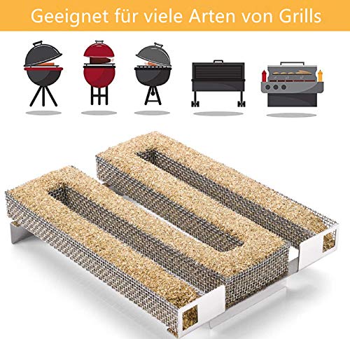 Kaltrauchgenerator aus Edelstahl, Kaltraucherzeuger mit Griff zum Kalträuchern für Räuchern von Fleisch Fisch, 1… – Bild 5