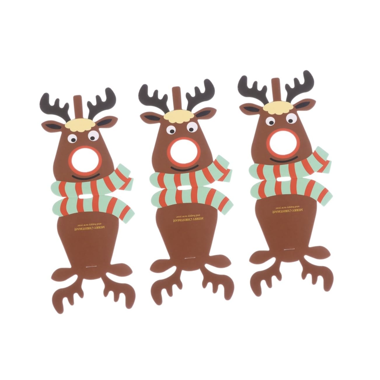 Upkoch 25pcs Christmas Table Decoration Elk Pattern Lollipop Holder Cards, Christmas Boxes for Reindeer Place Name Settings DIY for Party, Wedding, Festival, Kids' Fun Decor
