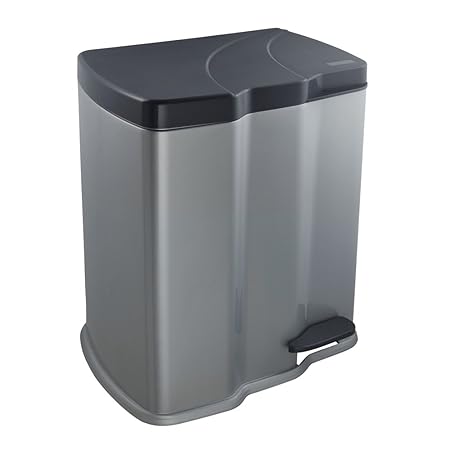 keeeper Treteimer mit 2 Abfallbehältern, 7 l + 15 l, Gunnar, Silber