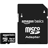 Amazon Basics - 256GB microSDXC Memory Card with Full Size Adapter, A2, U3, read speed up to 100 MB/s