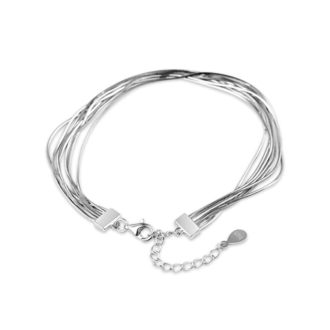 SLUYNZ 925 Sterling Silver Elegant Link Bracelet for Women Snake Bracelet