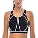 SYROKAN High Neck Plus Size Sports Bras for Women High Support Racerback Full Coverage Padded Wireless Bra Black 40DD