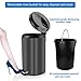 H+LUX Small Trash Can with Lid Soft Close, Round Bathroom Trash Can with Removable Inner Wastebasket, Fingerprint Resistance, 1.3Gal/5L, Gray