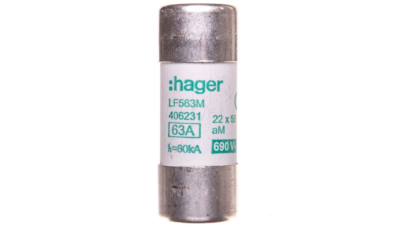 Hager Polo 3250614062315 Cylinder Fuse 22 x 58 aM 63A LF563M