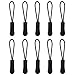 eBoot 10 Pieces Zipper Pull Zip Tags Cord Pulls Zipper Extension (Black)