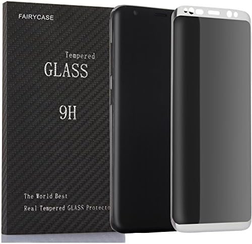 Galaxy S8 Privacy Screen Protector,FAIRYCASE(TM)Full Coverage 9H Hardness Tempered Glass Anti-Spy Screen For samsung galaxy s8,Color Silver