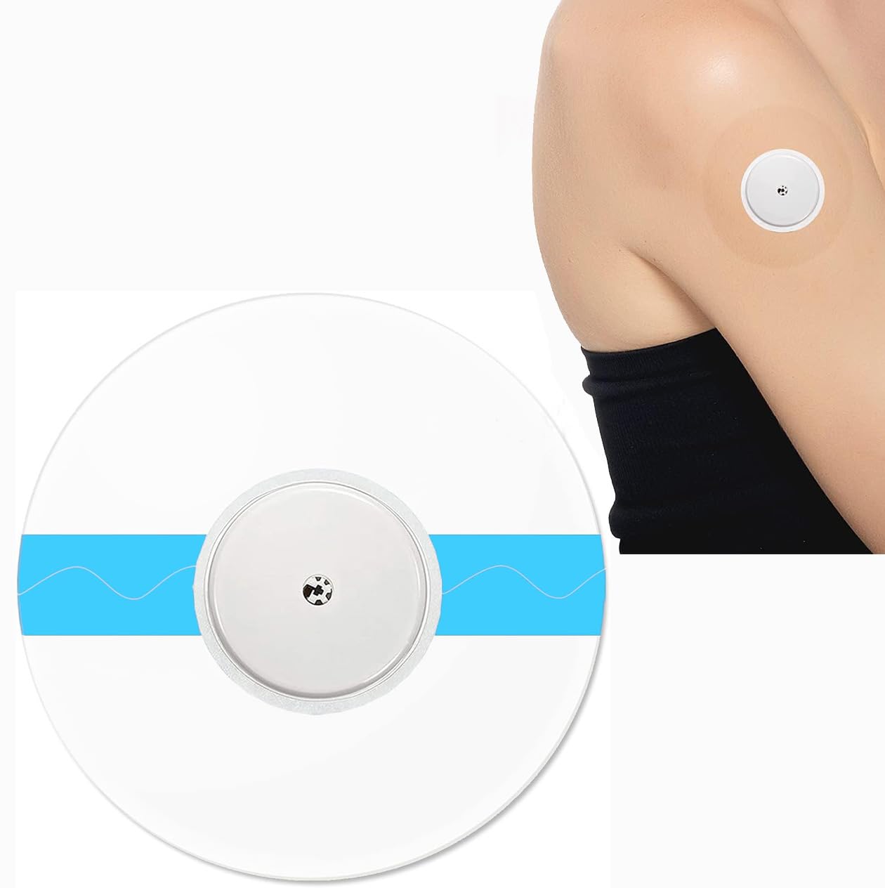 Photo 1 of 40Pack Freestyle Libre 2 Sensor Covers, Latex-Free Hypoallergenic Waterproof Adhesive Patches for Libre 2/3 Sensor, CGM Covers Protection Transparent Tape 14 Days Long Stay NO Hole & Glue -GTAGKOMMEN