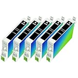 Abacus24-7 Remanufactured Ink Cartridges Replacement for Epson T0481 (5xBlack , 5-Pack)