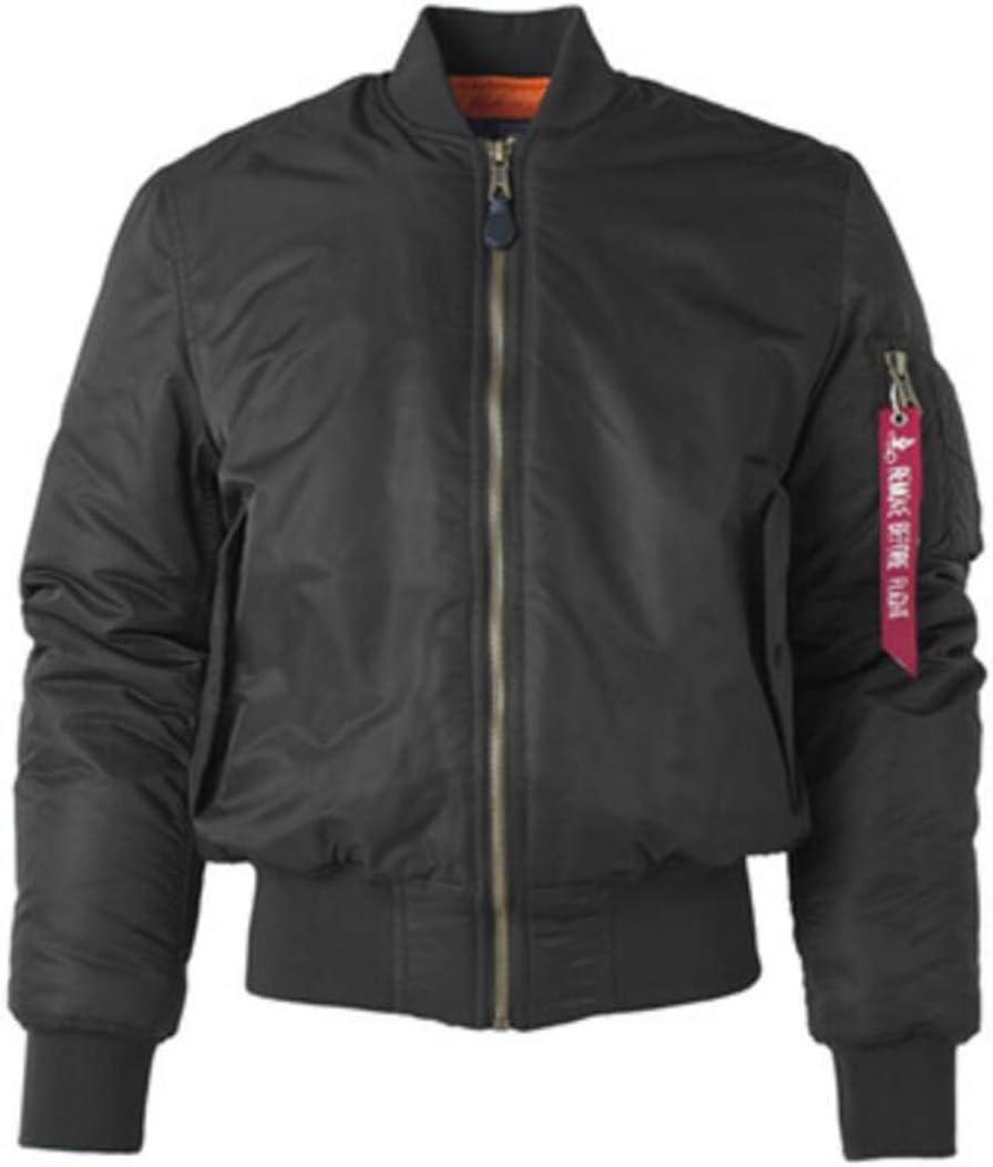 Zantt Mens Active Military Bomber Jacket MA-1 Reversible Waterproof Flight Jackets Black L