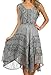 Sakkas Sundara Stonewashed Rayon Embroidered Mid Length Dress