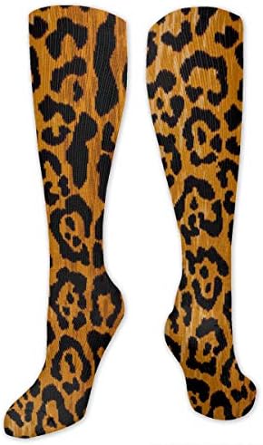 Compression Socks Leopard Print Soccer Sports Knee High Tube Socks For Women And Men