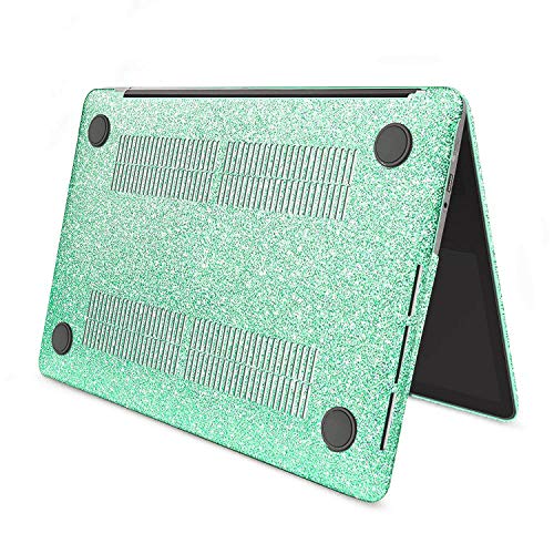 MacBook Air 13 inch Case,Anban Glitter Bling Smooth Protective Laptop Shell Slim Snap On Case with Keyboard Cover Compatible MacBook Air 13" (A1369 & A1466),Shining Mint Green