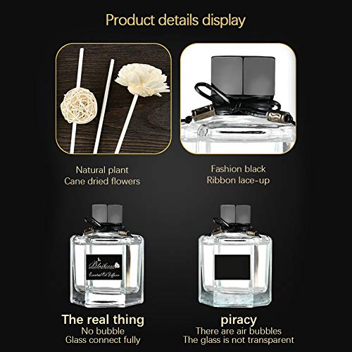 Reed Diffuser Set, Reed Diffuser Sticks Reed Diffuser Oil for Stress Relief Aromatherapy Essential Oil Fragrance Reed Diffuser Oil for Bedroom Bathroom (Lemon)