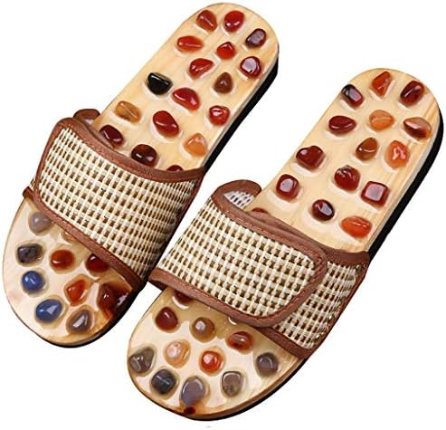 Foot Massage Slippers,Natural Stones Slippers Men and Women Foot Care Sandals Home Indoor Slippers Promote Blood Circulation (Color : Agate Stone, Size : 37-38EU)