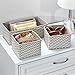 InterDesign Chevron, Set of 3 Soft Bins for Underwear, Socks, Kids Clothes or Accessories, Taupe/Natural Aldo Fabric Dresser Drawer and Closet Storage Organizer, 3 Compartments
