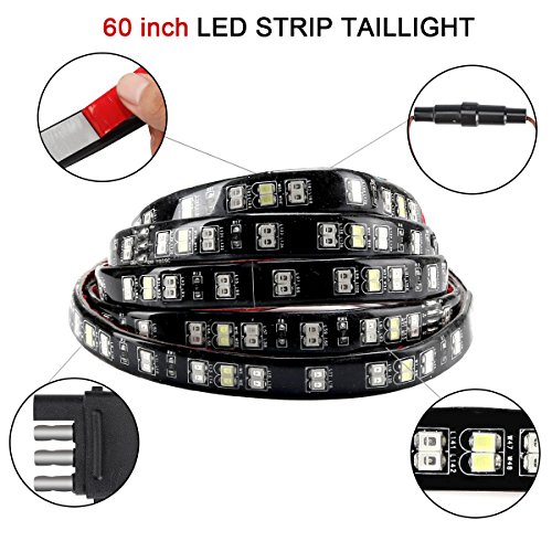 LPENG 60'' double Rows LED Truck Tailgate Light Bar Strip Red/White Reverse Brake Stop Turn Signal Parking Running Weatherproof No-Drill Installation Universal truck car SUV