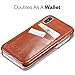 KAVAJ iPhone X/XS Case Leather Tokyo Cognac-Brown, Supports Wireless Charging (Qi), Slim-Fit Genuine Leather iPhone X Wallet Case Leather Bumper Case with Business Card Holder Cover