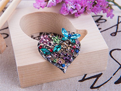 Alilang Women's Crystal Rhinestone Heart Brooch Pin – Sparkly Valentine's Day Love Jewelry - View #11