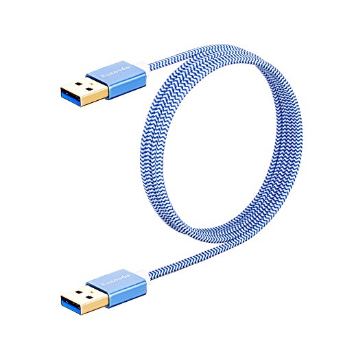 USB 3.0 A to A Cable 3 Feet,Ruaeoda Nylon Braided USB to USB 3.0 A Male to Male Cable USB Cord Data Transfer Hard Drive Enclosures, Printer, Modem, Cameras